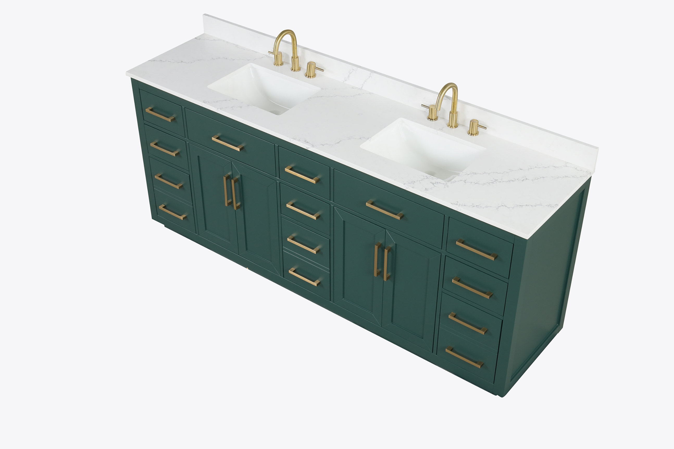 Red Barrel Studio® 84" Bathroom Vanity with Double Sink, Modern Bathroom Vanity Set with Soft ...